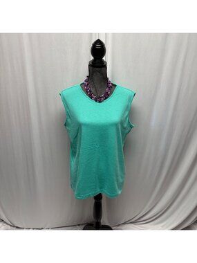 Southern Lady Sleeveless Top Womens Size Large Mint Green Tank Layering Casual